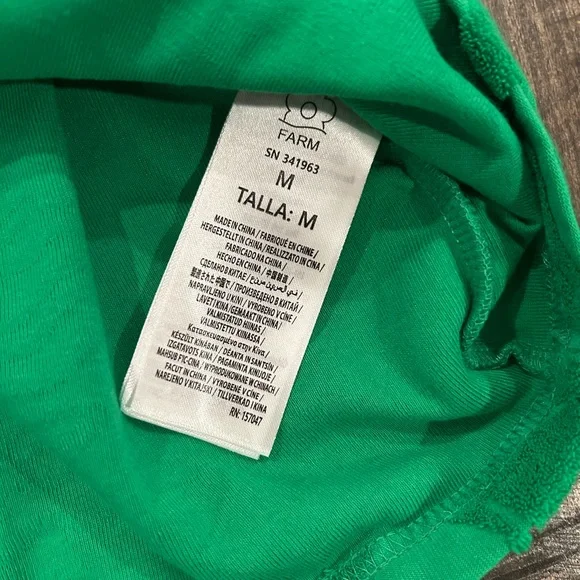 FARM Rio River Nature Terry Tie-Front Top Medium NWT Green Med M Anthropologie - Picture 13 of 13